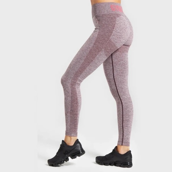 GYMSHARK High Waisted Flex Leggings in Berry Rose - Picture 2 of 13